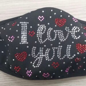 Rhinestone Face Mask Unisex | Swarovski Crystal Mask | Bling Mask | Washable, Reusable | Face Mask with Filter