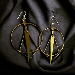Brass and gold minimal boho earring