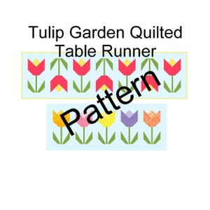 Muster für Quilted Tulip Tischläufer, Digitaler Download Muster