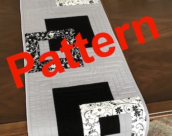 Pattern for Square Shadow QuIlted Table Runner, Digital Download Pattern