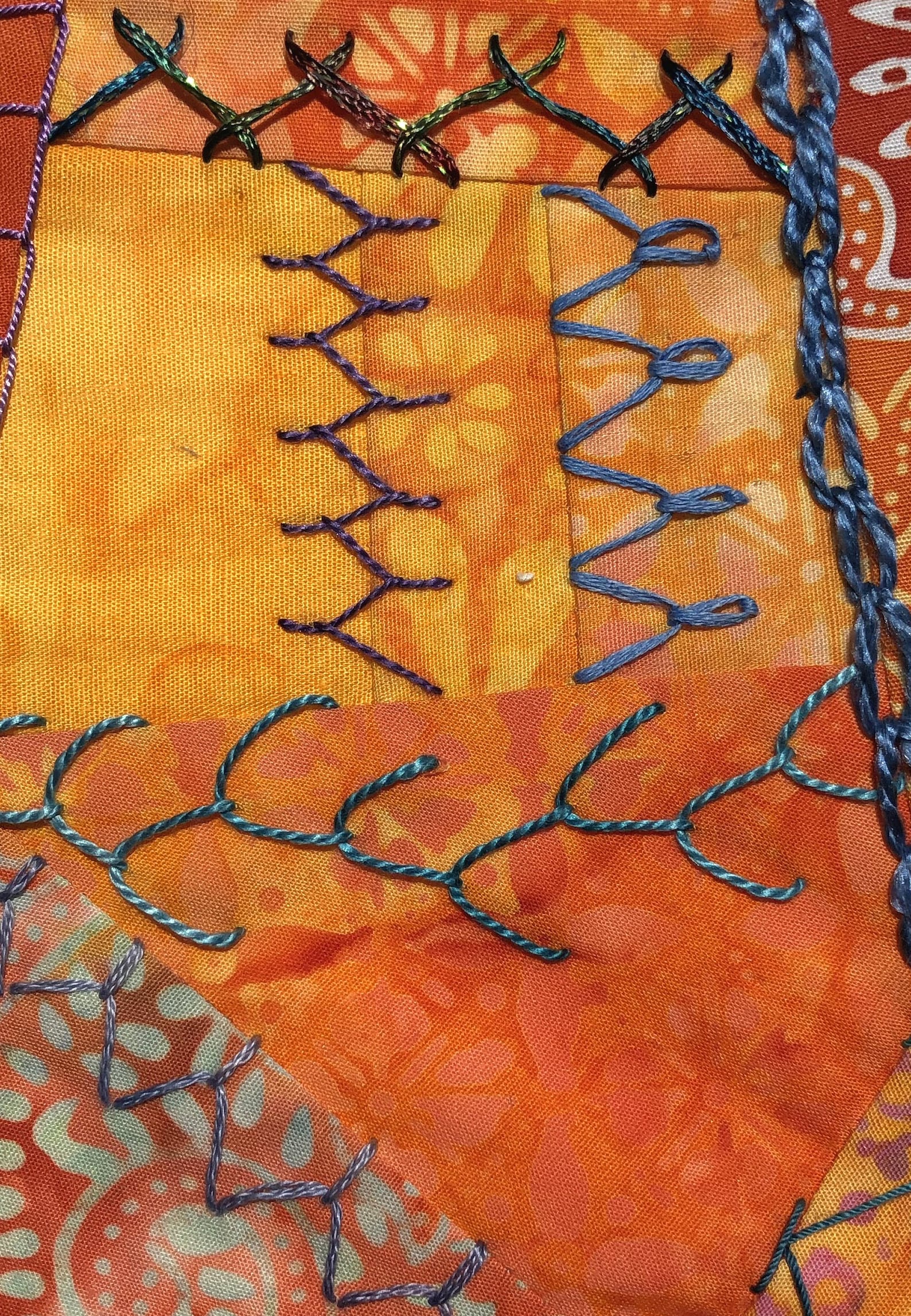 3 Handmade Cards Set of 3 Crazy Quilt Fabric Greeting Cards Etsy