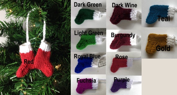 Christmas Tree Garland Mitten Christmas Ornament Knitted Mini Sock Garland Hand Knit Stockings on a String Grey Miniature Sock Bunting