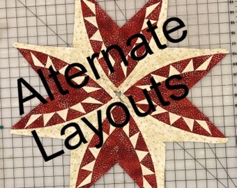 渦巻き星のキルティングテーブルトッパーパターン（デジタル