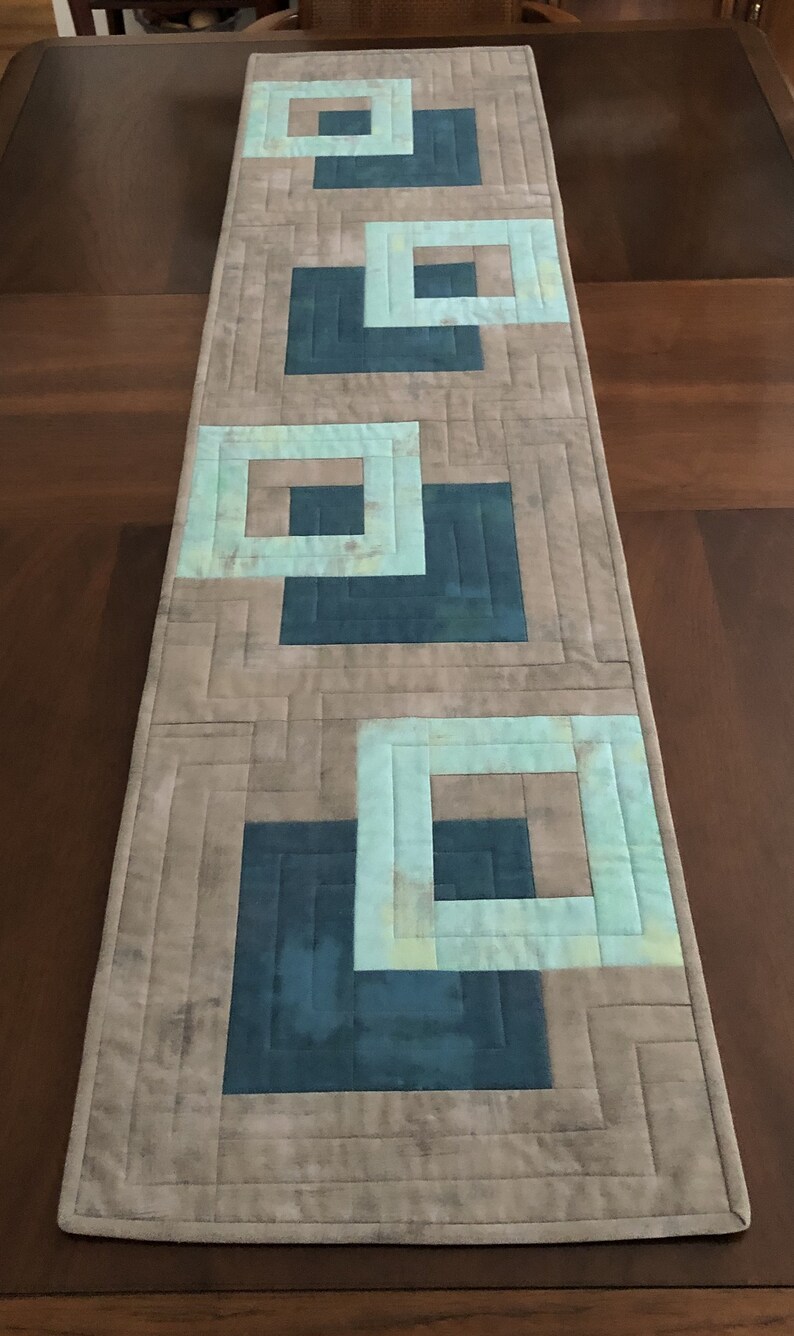Modern Quilted Table Runner Rainbow Table Runner Grey Table 27C