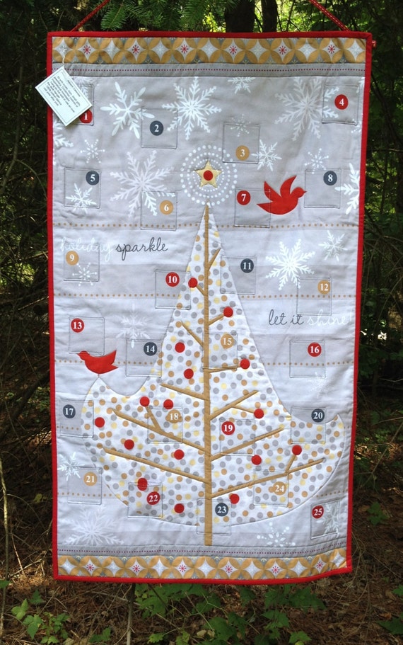 Modern Quilted Advent Calendar With Optional Activity Tokens, Christmas  Countdown Calendar, Silver & Gold Christmas Tree Wall Quilt - Etsy