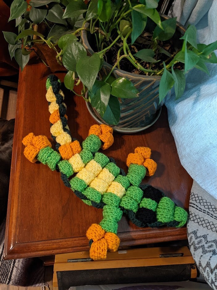 Lizard Pony Bead Crochet Retro 90s Amigurumi Etsy