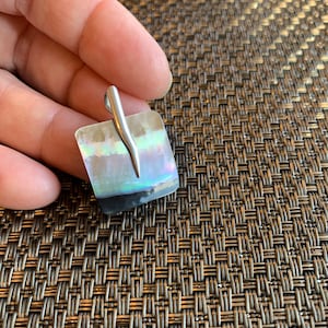 Bali Sterling Silber & Muschel Anhänger &quot;&quot;Legian Sonnenuntergang&quot;&quot; - Kleines Quadrat&quot;&quot;
