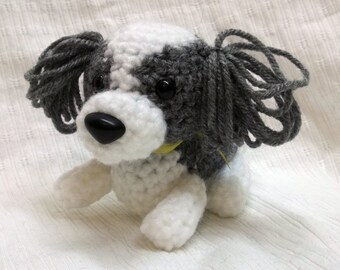 MADE TO ORDER Gray and White Shih Tzu Amigurumi