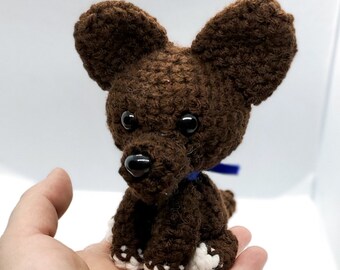 READY TO SHIP Brown dog Amigurumi