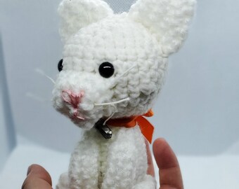 READY TO SHIP White Cat Amigurumi