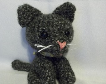 MADE TO ORDER Dark Gray Cat Amigurumi