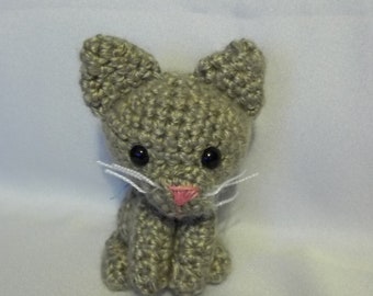 MADE TO ORDER Light Tan/Gray Cat Amigurumi