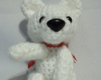 MADE TO ORDER White waving Shiba Inu Amigurumi