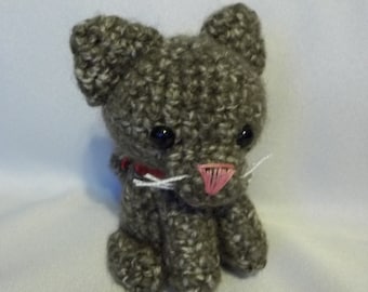 MADE TO ORDER Mottled brown Cat Amigurumi