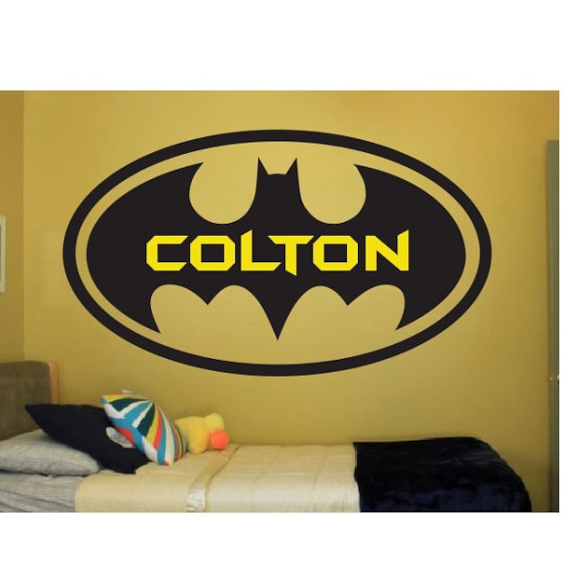 Batman Name Wall Quote Sign Vinyl Decal Sticker Bat Man Etsy