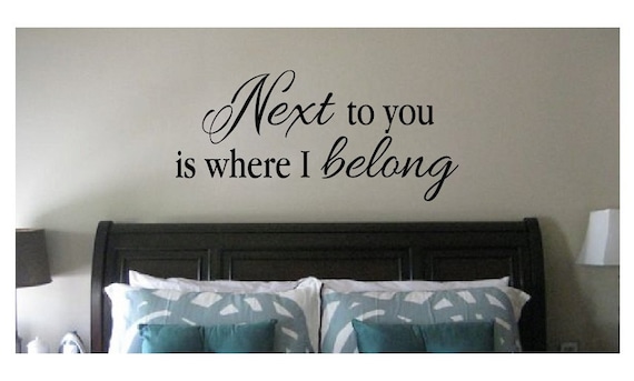 love wall quote sign vinyl decal sticker next to you is where | etsy