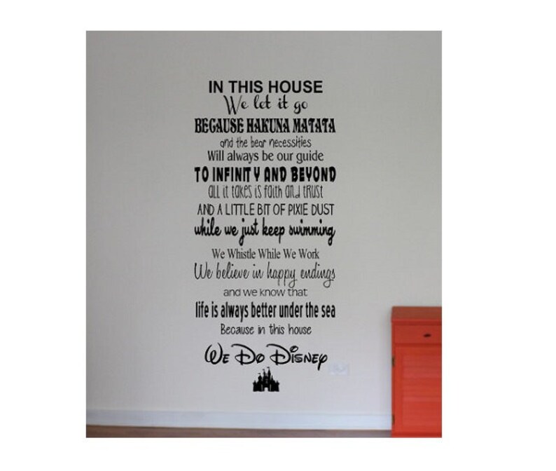 Disney Wall Quote decal Sign Vinyl Decal Sticker love disney Etsy