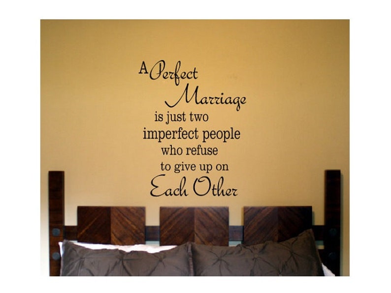 marriage Wall Quote Sign Vinyl Decal Sticker Perfect marriage husband and wife love newleyweds bedroom decal family verse living home