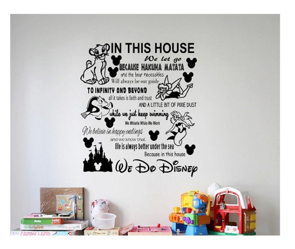 Disney Wall Quote decal Sign 3 Vinyl Decal Sticker love disney Etsy