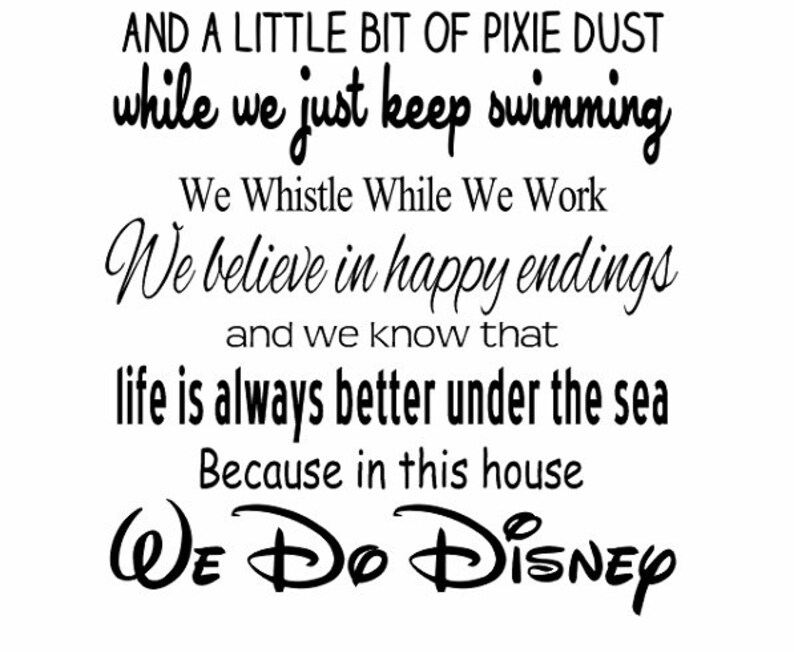 Disney Wall Quote decal Sign 2 Vinyl Decal Sticker love disney Etsy