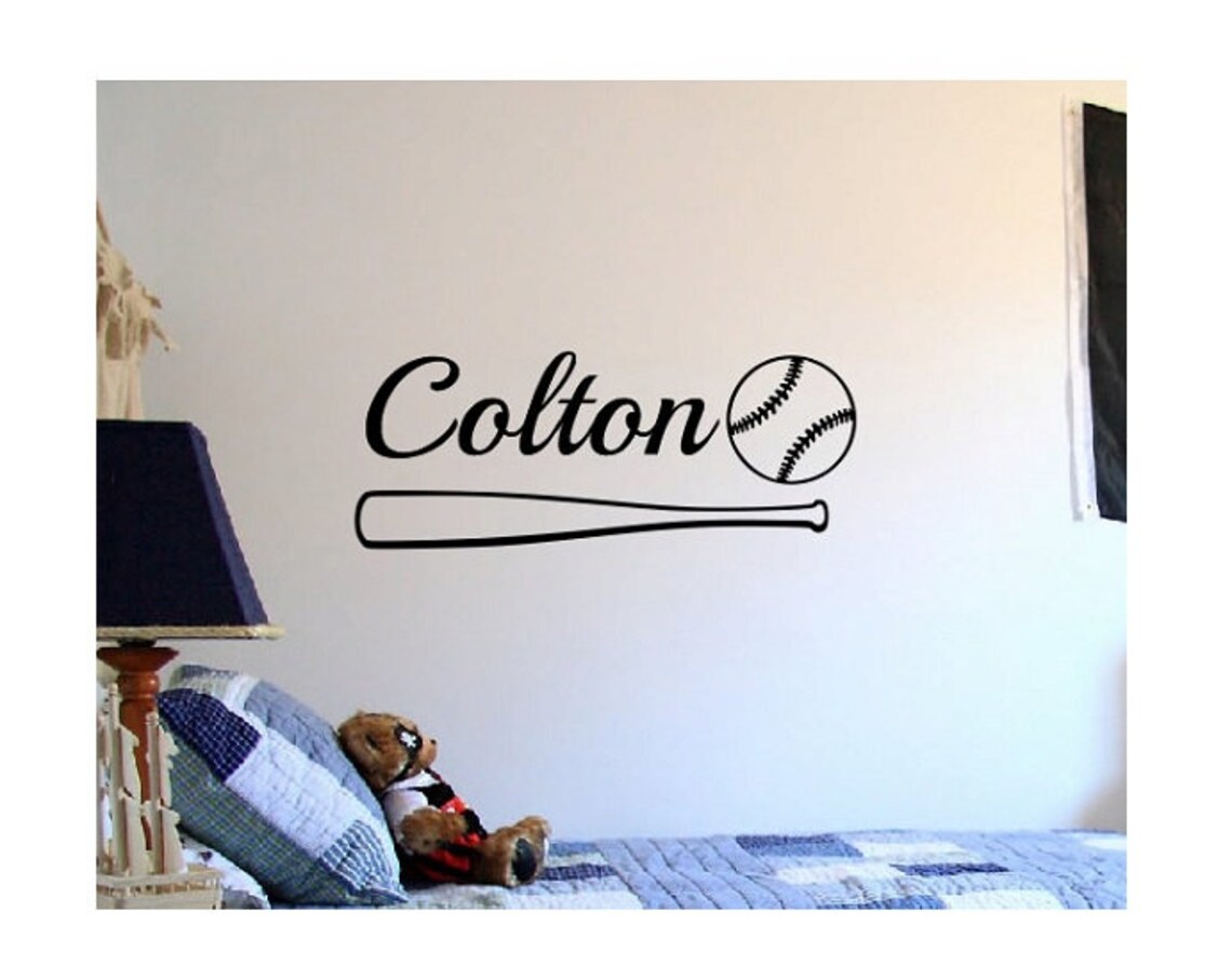 BASEBALL Vinyl Wall Decal Sticker baseball bat glove pitcher Etsy