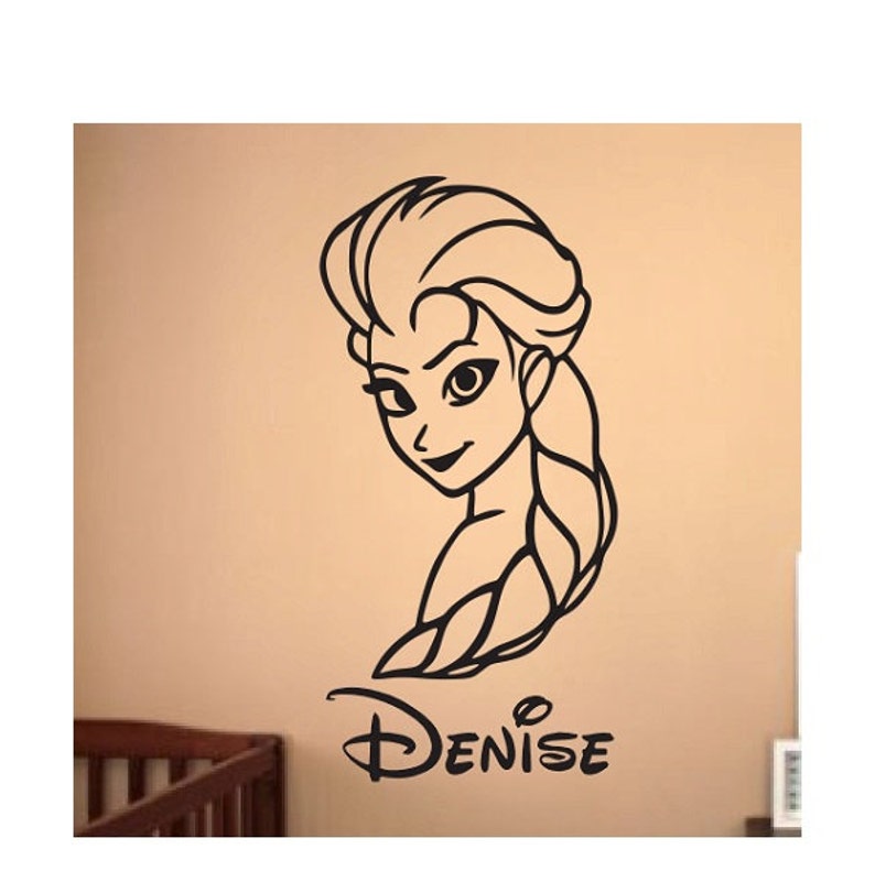 Personalized frozen Elsa Vinyl Wall Decal Sticker Large kids Etsy