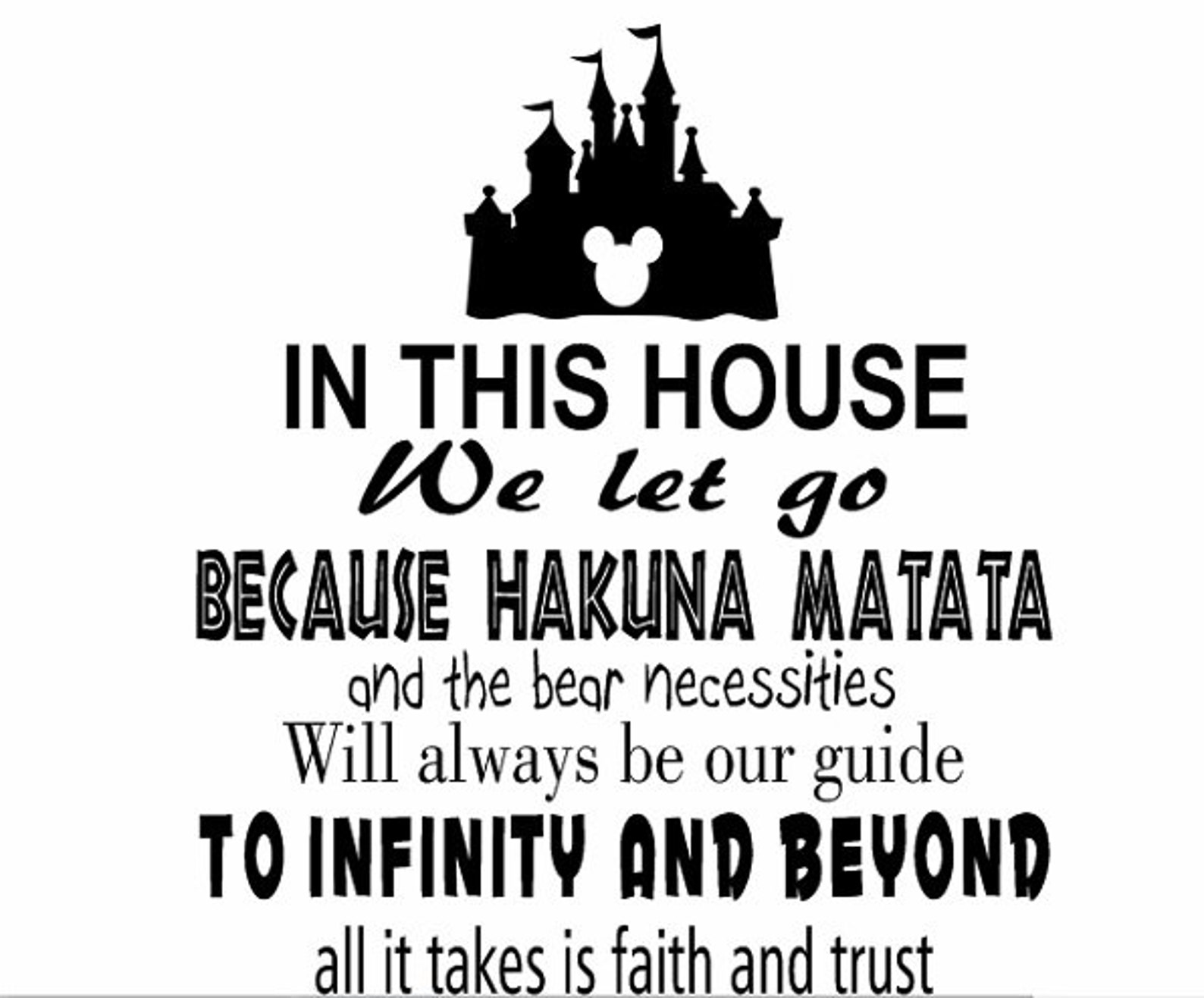 Disney Wall Quote decal Sign 2 Vinyl Decal Sticker love disney | Etsy