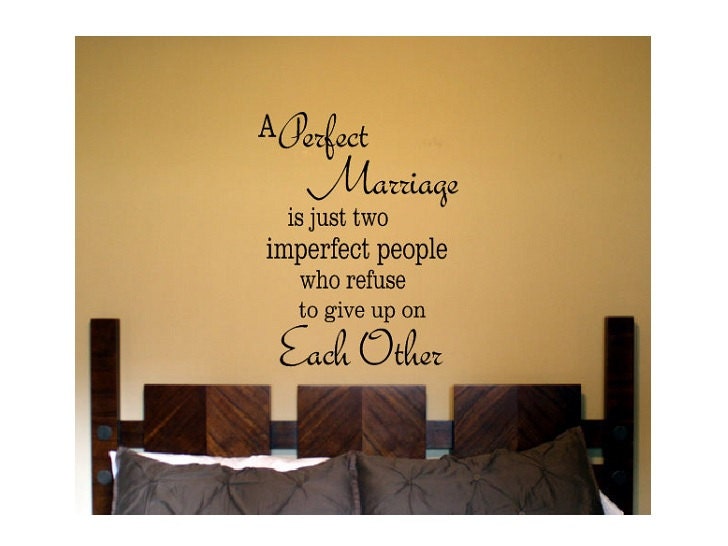 Marriage Wall Quote Sign Vinyl Decal Sticker Perfect marriage Etsy