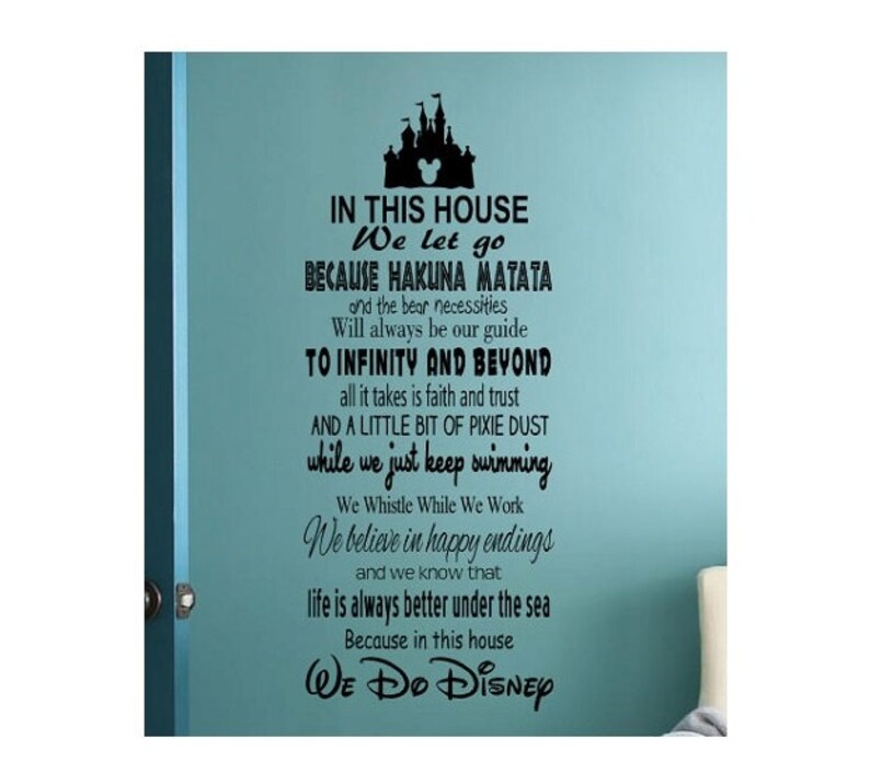 Disney Wall Quote decal Sign 2 Vinyl Decal Sticker love disney Etsy