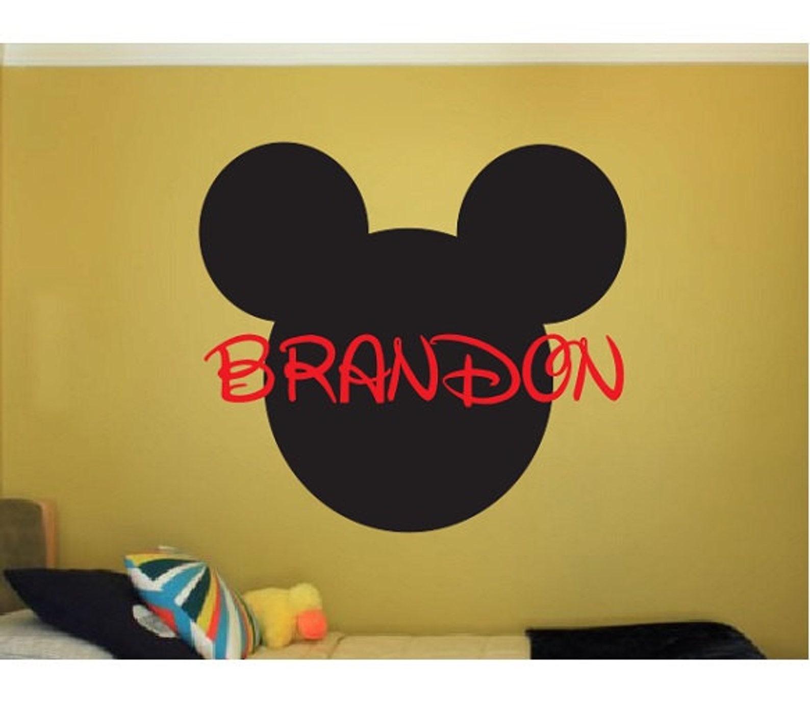 Mickey Mouse Name Wall Decal Sticker Large kids bedroom fun Etsy