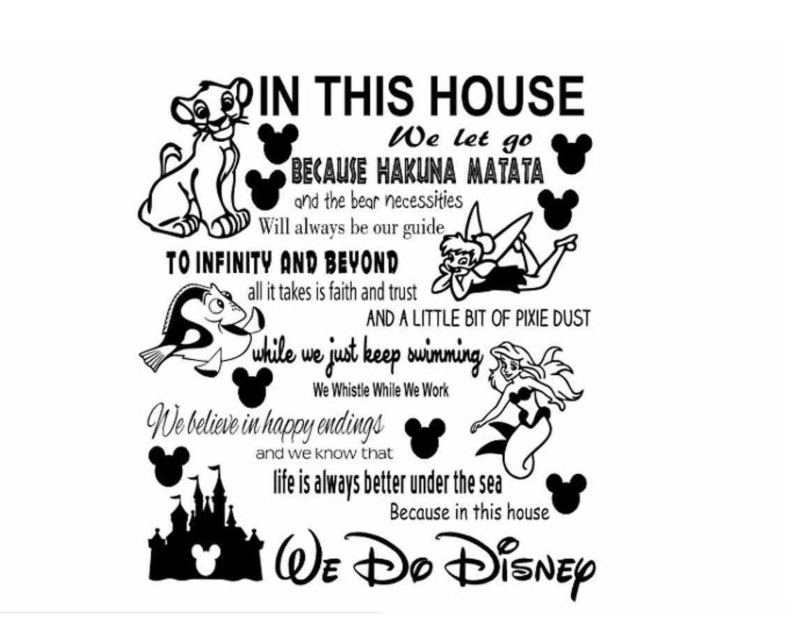 Disney Wall Quote decal Sign 3 Vinyl Decal Sticker love disney Etsy