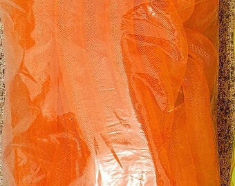 Orange Non-Metallic Tubular Crin, Cyberlox, Crinoline - for Hair Falls, Bows, Wreaths, Gift Wrapping