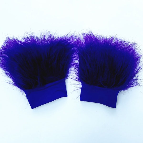 Purple - Fluffy Wrist Cuffs, Fluffies, Faux Fur