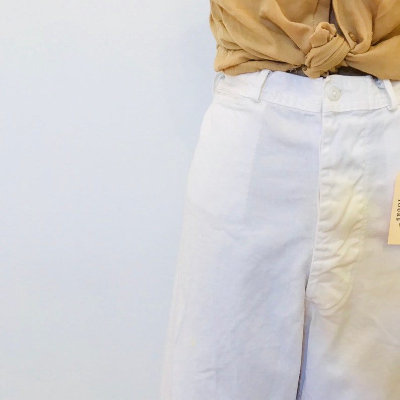 Vintage White Cotton Sailor Highwaist Pants