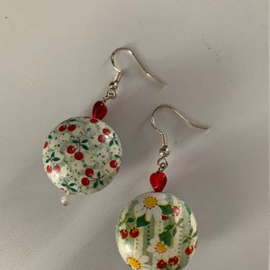 Whimsical Cherry Silver Earrings