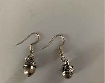 Little Silver Acorn Earrings