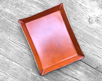 Large Handcrafted Leather Valet Tray. Paper Sized Leather Letter Tray or Desk Valet. Leather Anniversary Gift.
