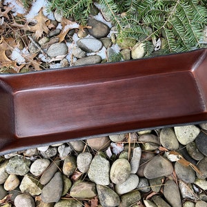 Large rectangular Leather Valet Tray.  Dark Brown.