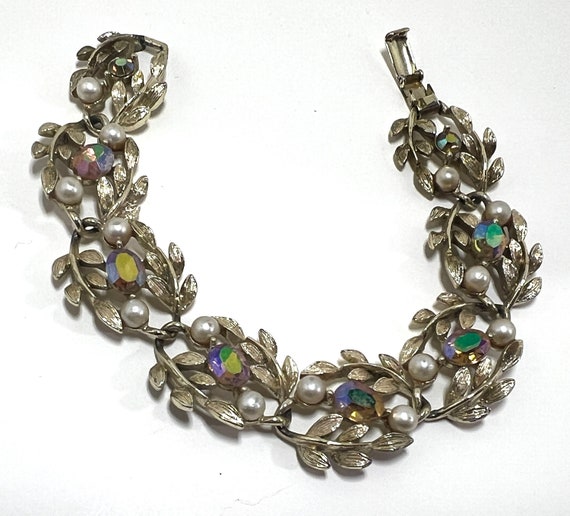 Antique Lisner Bracelet Aurora Borealis Crystals - image 3