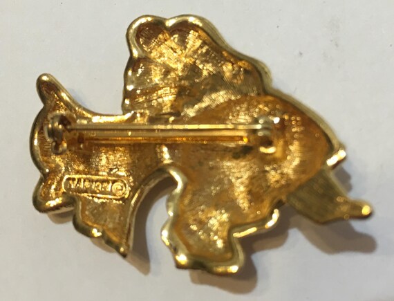 Vintage Napier Gold Tone Goldfish Pin Brooch View 2