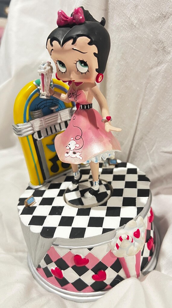 Vintage Betty Boop Music Box Pink Dress Jukebox Diner - Etsy