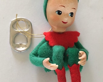 Vintage Pixie Knee Hugger Elf Ornament