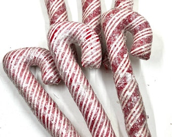 Vintage Plush Stuffed Candy Cane Mica Covered Sold Each