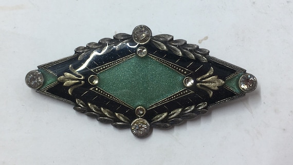Vintage Catherine Popesco France enamel brooch Te… - image 1