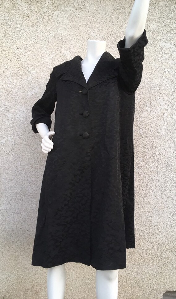 Vintage 1950s Black Coat Miss Elliette California