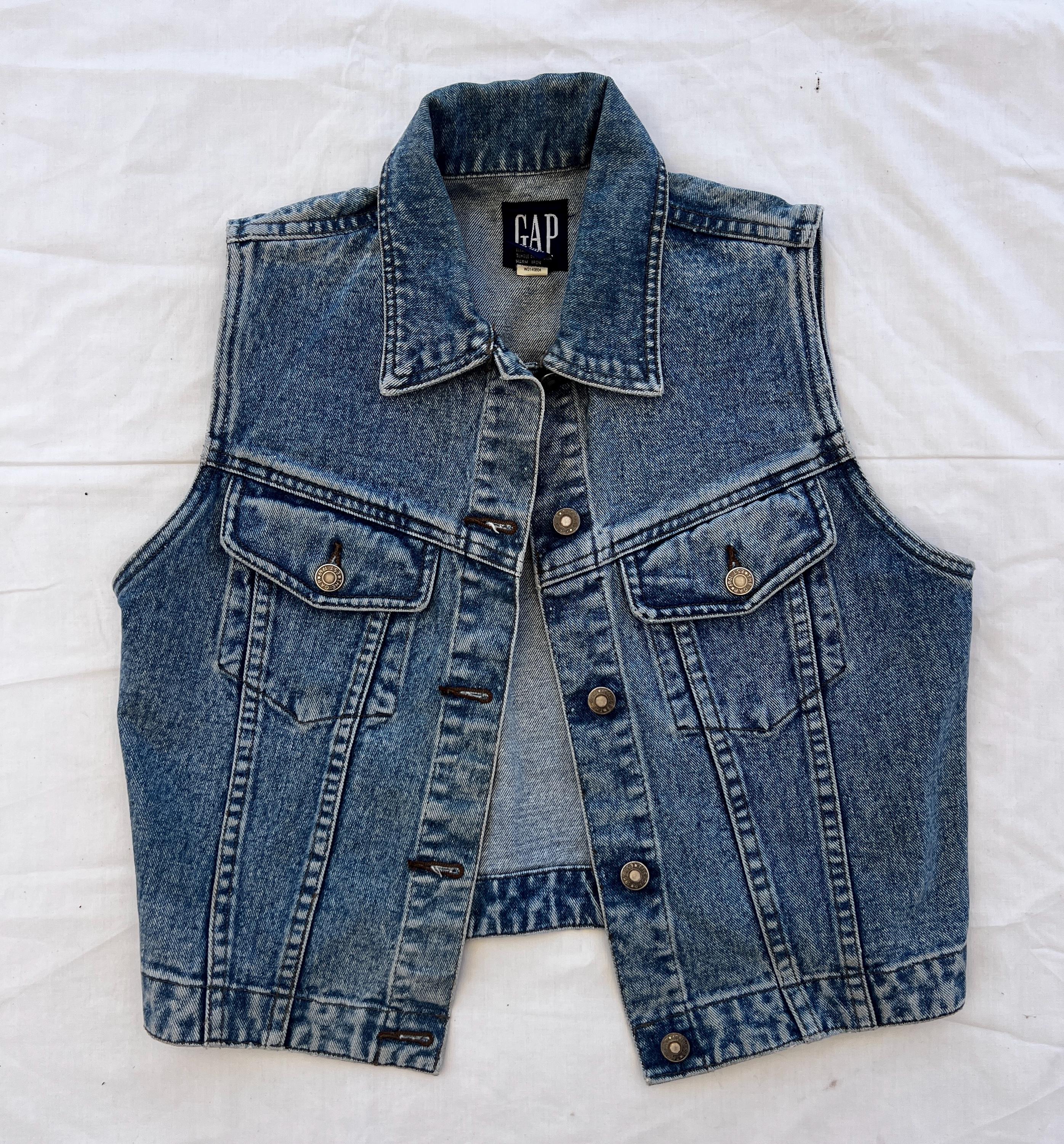 Vintage Gap Denim Vest Womens - Etsy