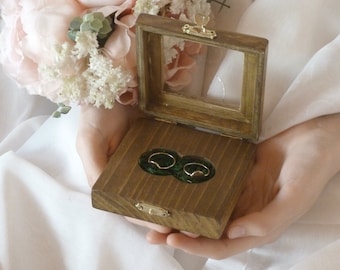 Rustic Wedding Ring Holder. Wooden Wedding Ring Pillow alternative. Ring Box.