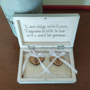 Scatola Portaanello In Legno Di Faggio Naturale - Custodia Per Gioielli, Proposta O Matrimonio - 5,2x4 Cm