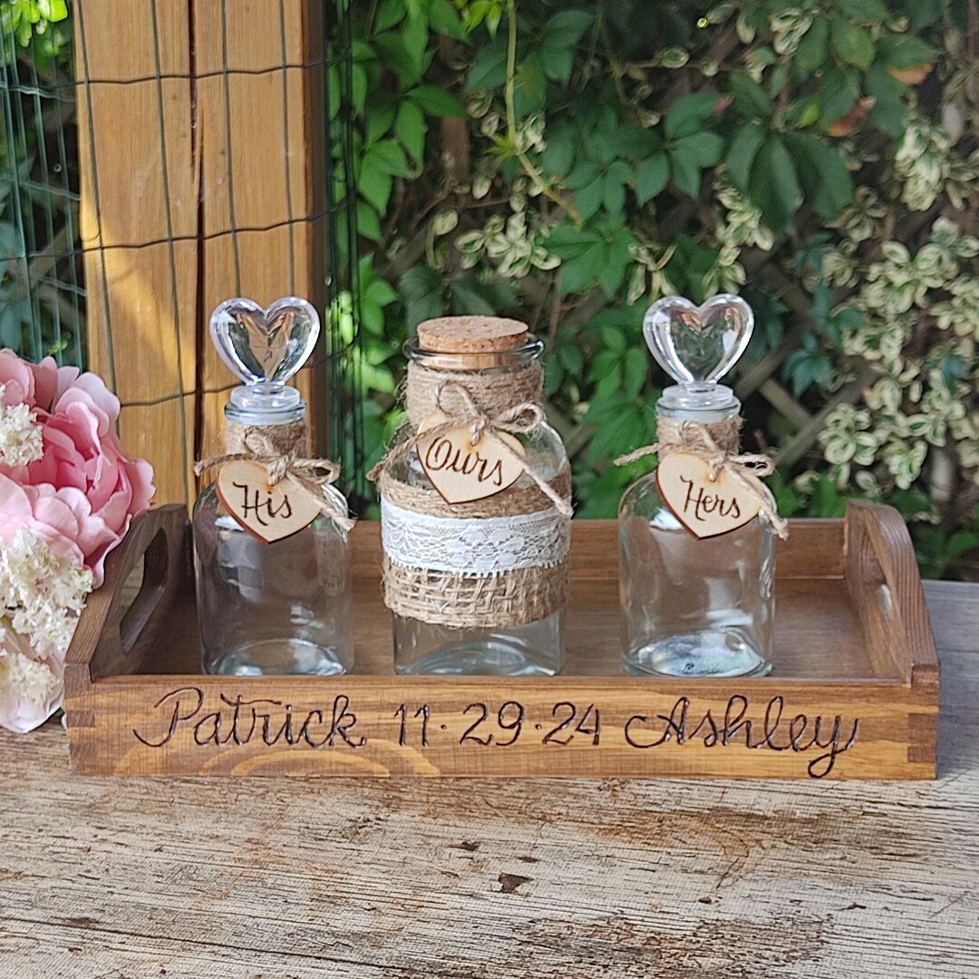Personalized Rustic Wedding Unity Sand Ceremony Set Custom