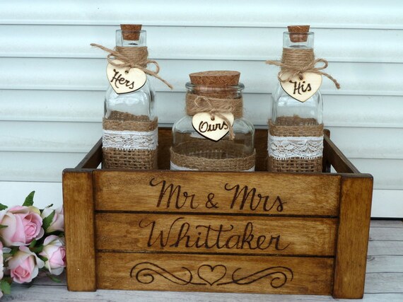 White Wedding Unity Personalized Rustic Sand Ceremony Set. Family Unity Sand Ceremony. Custom Engraved. Good Newlywed Gift Etsy
